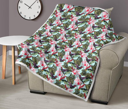 Hummingbird Cute Themed Print Premium Quilt-JTAMIGO.COM