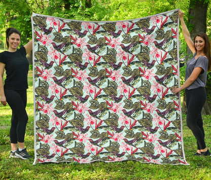 Hummingbird Cute Themed Print Premium Quilt-JTAMIGO.COM