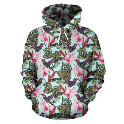 Hummingbird Cute Themed Print Pullover Hoodie