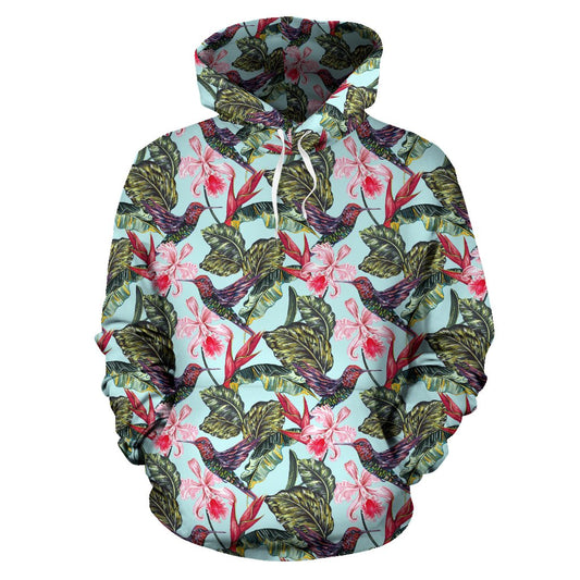 Hummingbird Cute Themed Print Pullover Hoodie