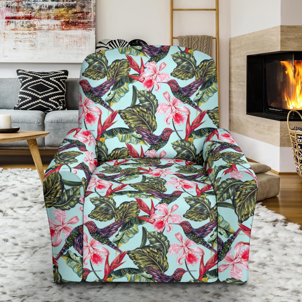 Hummingbird Cute Themed Print Single Sofa Slipcover -JTAMIGO.COM