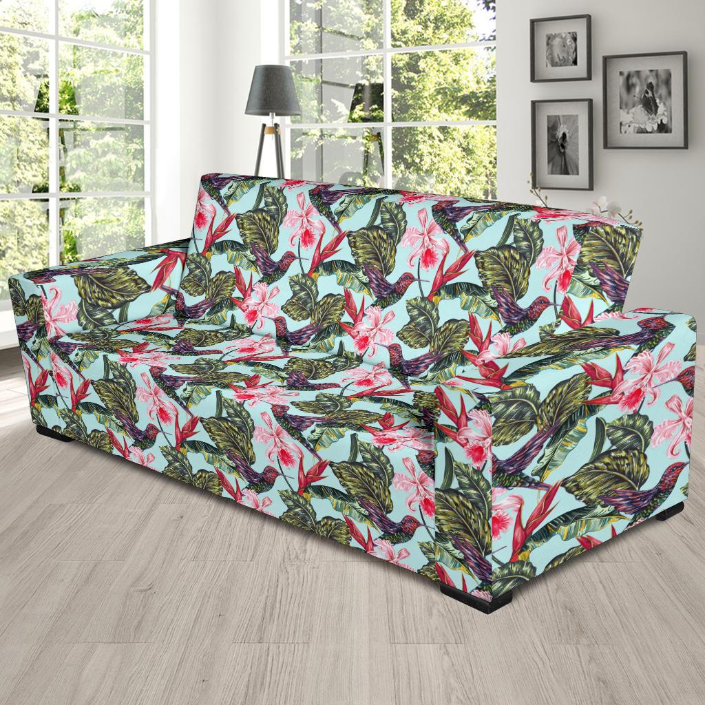 Hummingbird Cute Themed Print Sofa Slipcover-JTAMIGO.COM