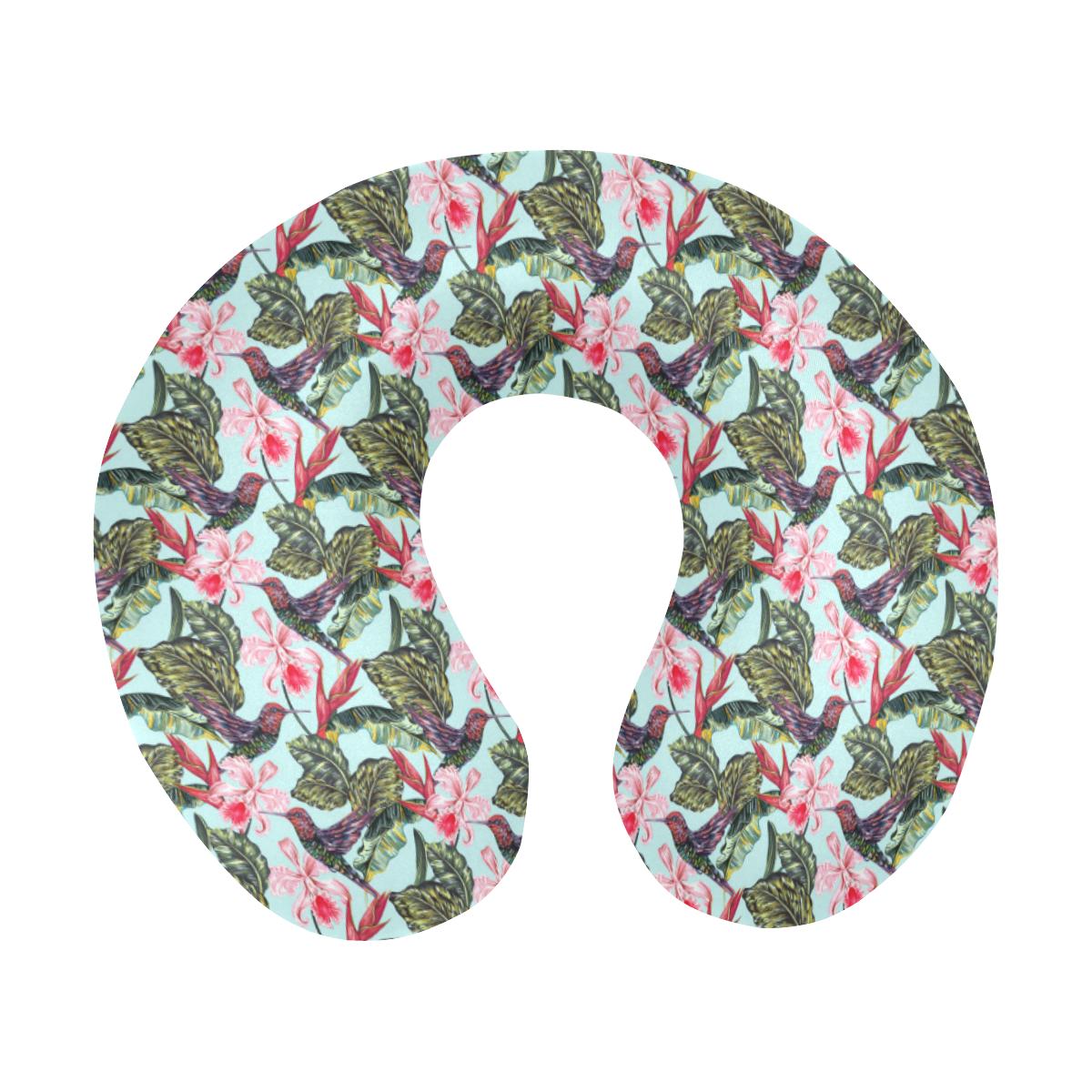 Hummingbird Cute Themed Print U-Shaped Travel Neck Pillow-JTAMIGO.COM