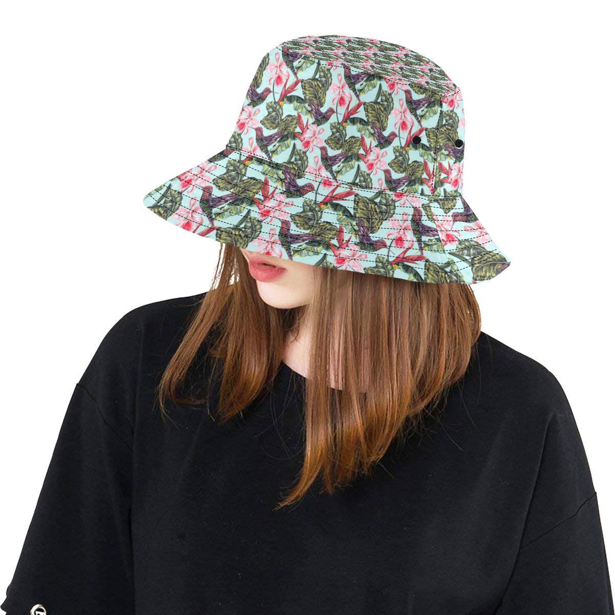 Hummingbird Cute Themed Print Unisex Bucket Hat