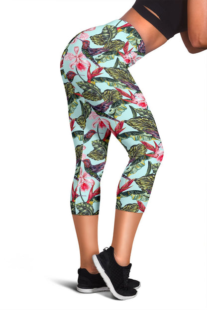 Hummingbird Cute Themed Print Women Capris
