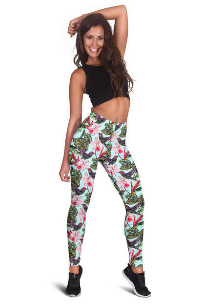Hummingbird Cute Themed Print Women Leggings