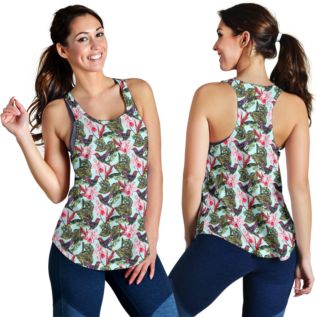 Hummingbird Cute Themed Print Women Racerback Tank Top