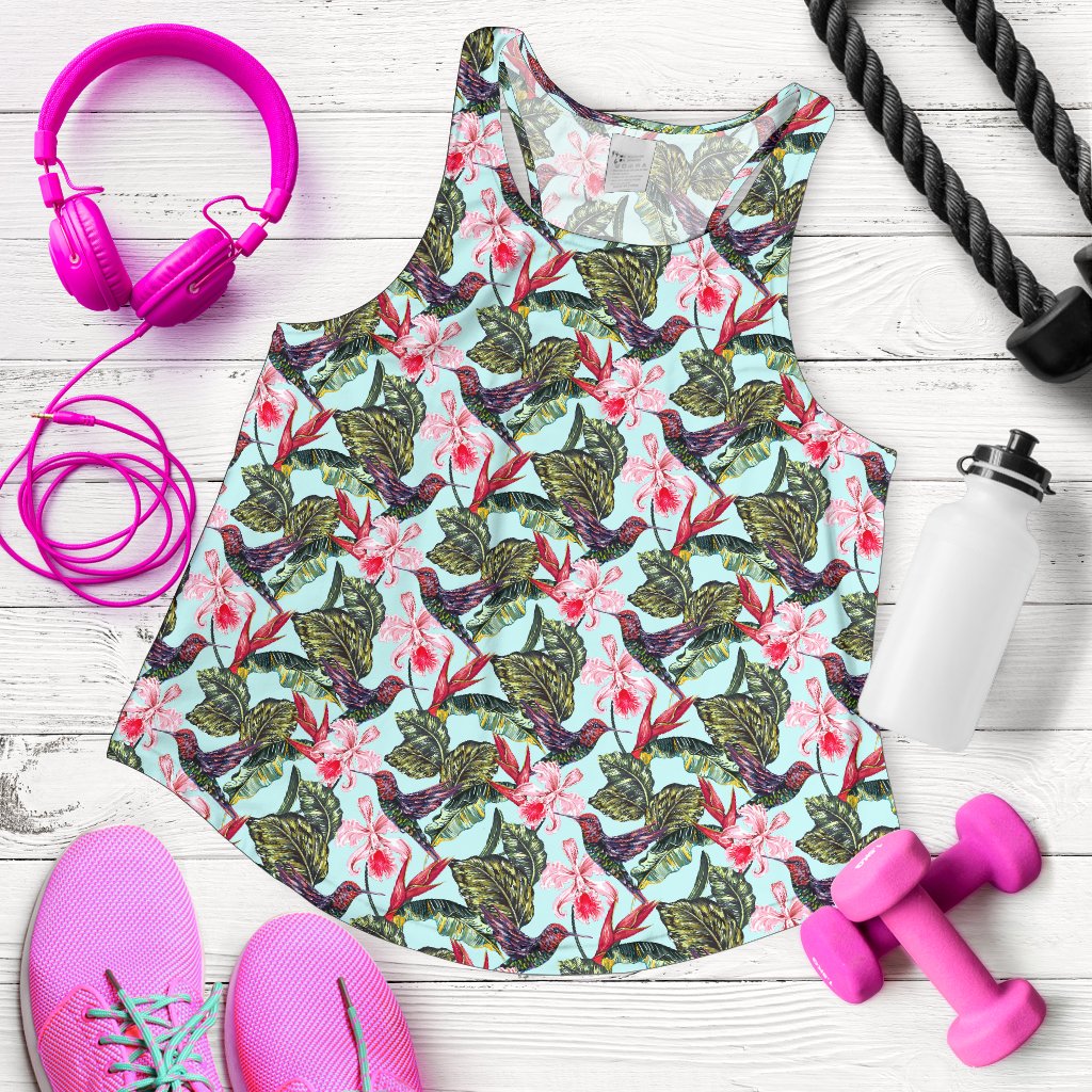 Hummingbird Cute Themed Print Women Racerback Tank Top