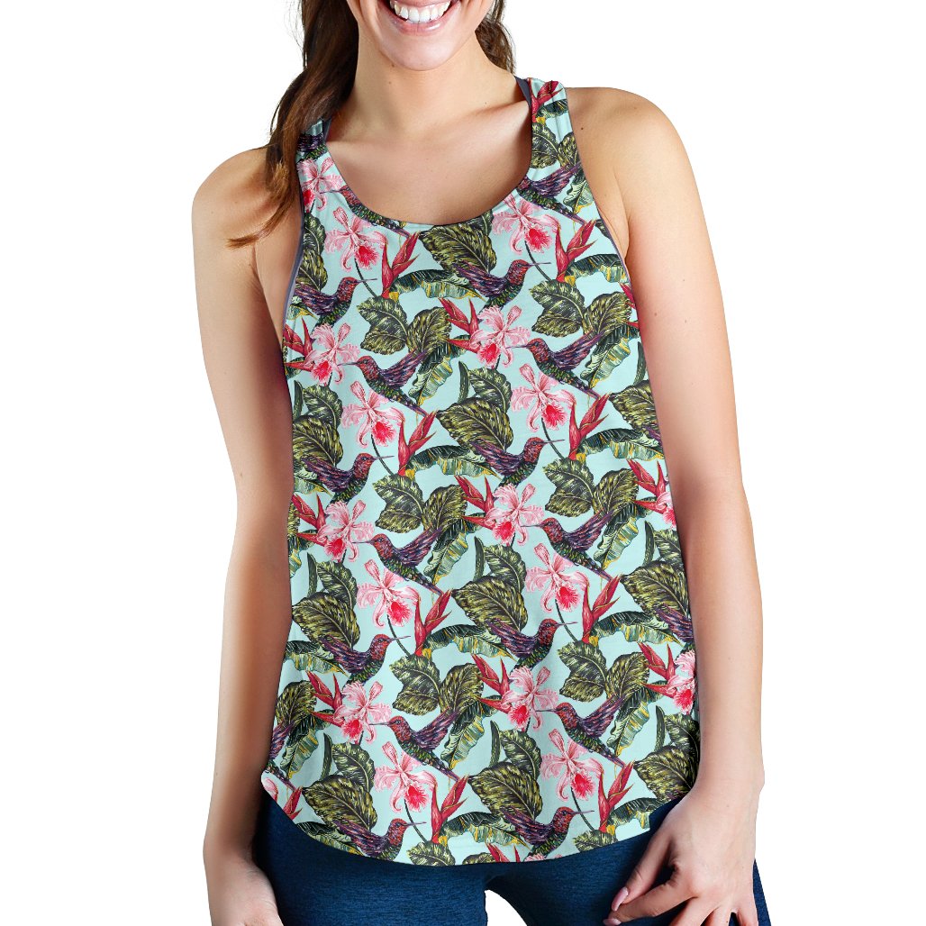 Hummingbird Cute Themed Print Women Racerback Tank Top