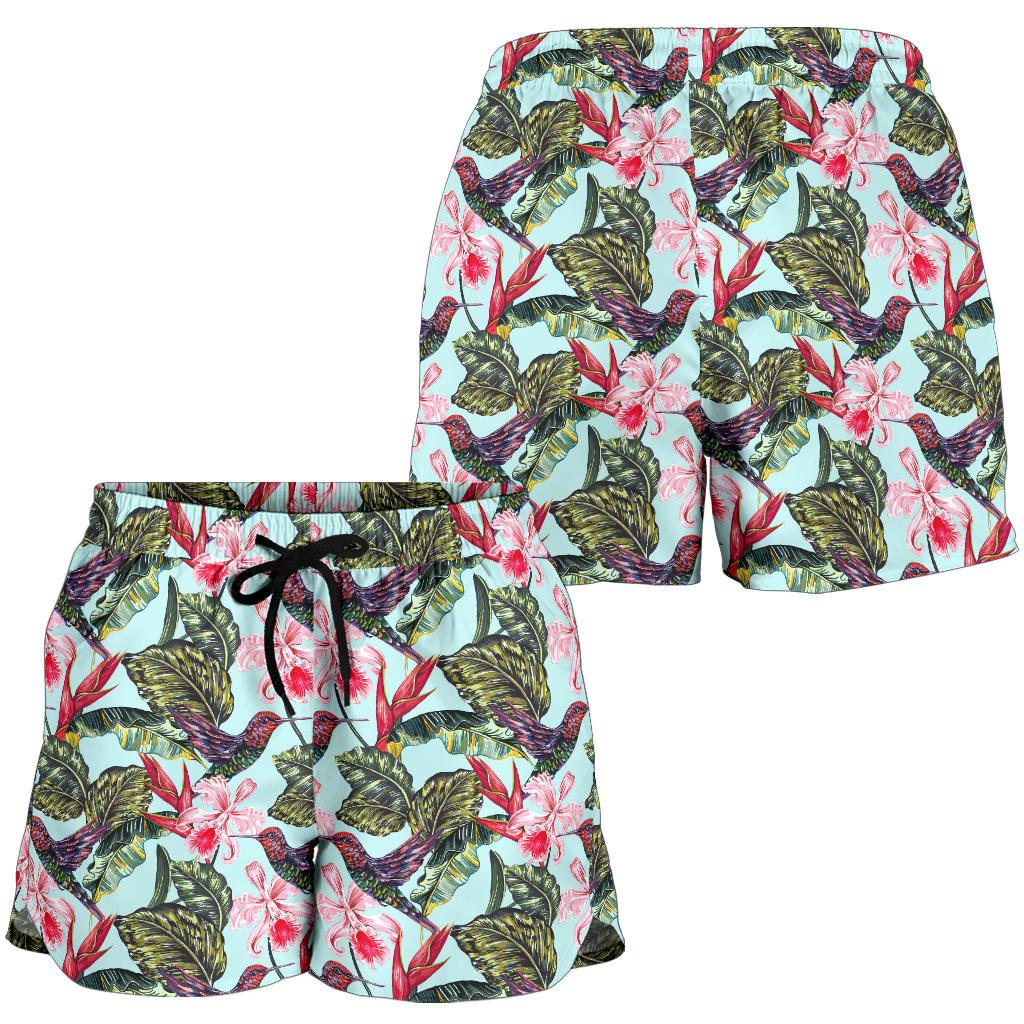 Hummingbird Cute Themed Print Women Shorts-JTAMIGO.COM