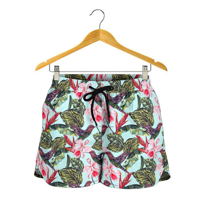 Hummingbird Cute Themed Print Women Shorts-JTAMIGO.COM