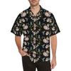 Hummingbird Flower Themed Print Men Aloha Hawaiian Shirt