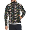 Hummingbird Flower Themed Print Men Windbreaker Jacket-JTAMIGO.COM