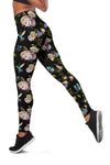Hummingbird Flower Themed Print Women Leggings