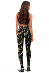 Hummingbird Flower Themed Print Women Leggings
