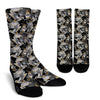 Hummingbird Gold Design Themed Print Crew Socks