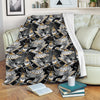 Hummingbird Gold Design Themed Print Fleece Blanket