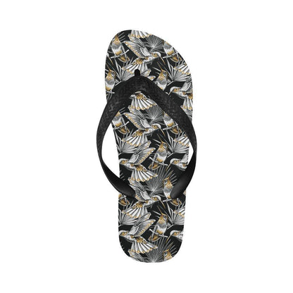 Hummingbird Gold Design Themed Print Flip Flops-JTAMIGO.COM