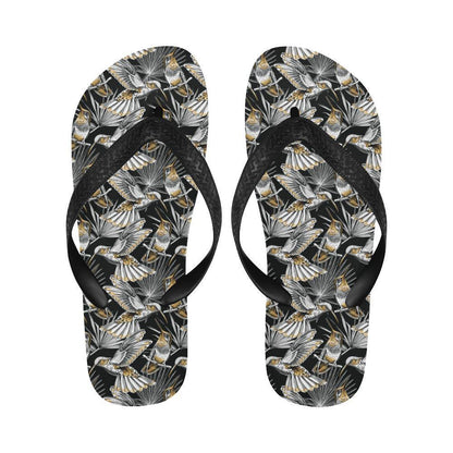 Hummingbird Gold Design Themed Print Flip Flops-JTAMIGO.COM
