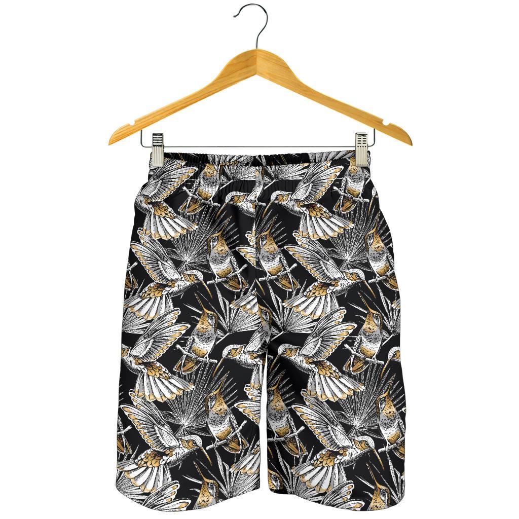 Hummingbird Gold Design Themed Print Mens Shorts-JTAMIGO.COM