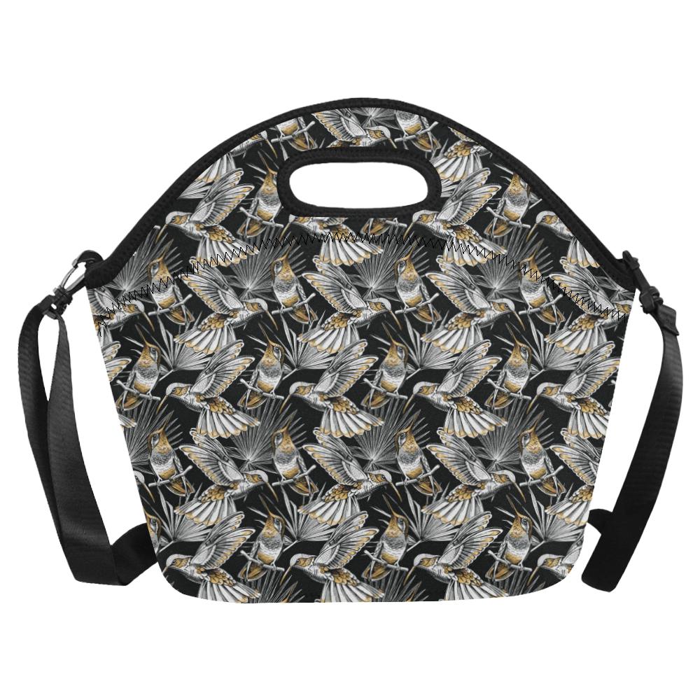 Hummingbird Gold Design Themed Print Neoprene Lunch Bag (Model 1669)(Large)-JTAMIGO.COM