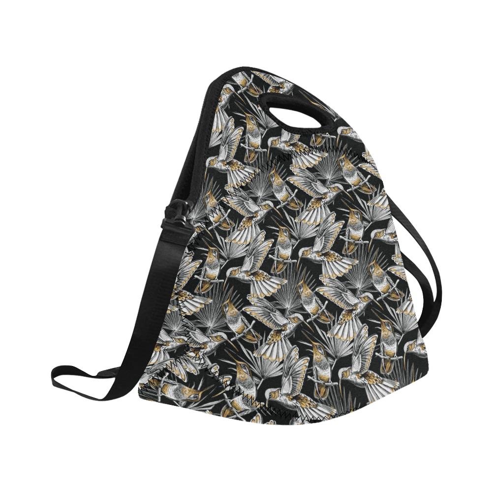 Hummingbird Gold Design Themed Print Neoprene Lunch Bag (Model 1669)(Large)-JTAMIGO.COM