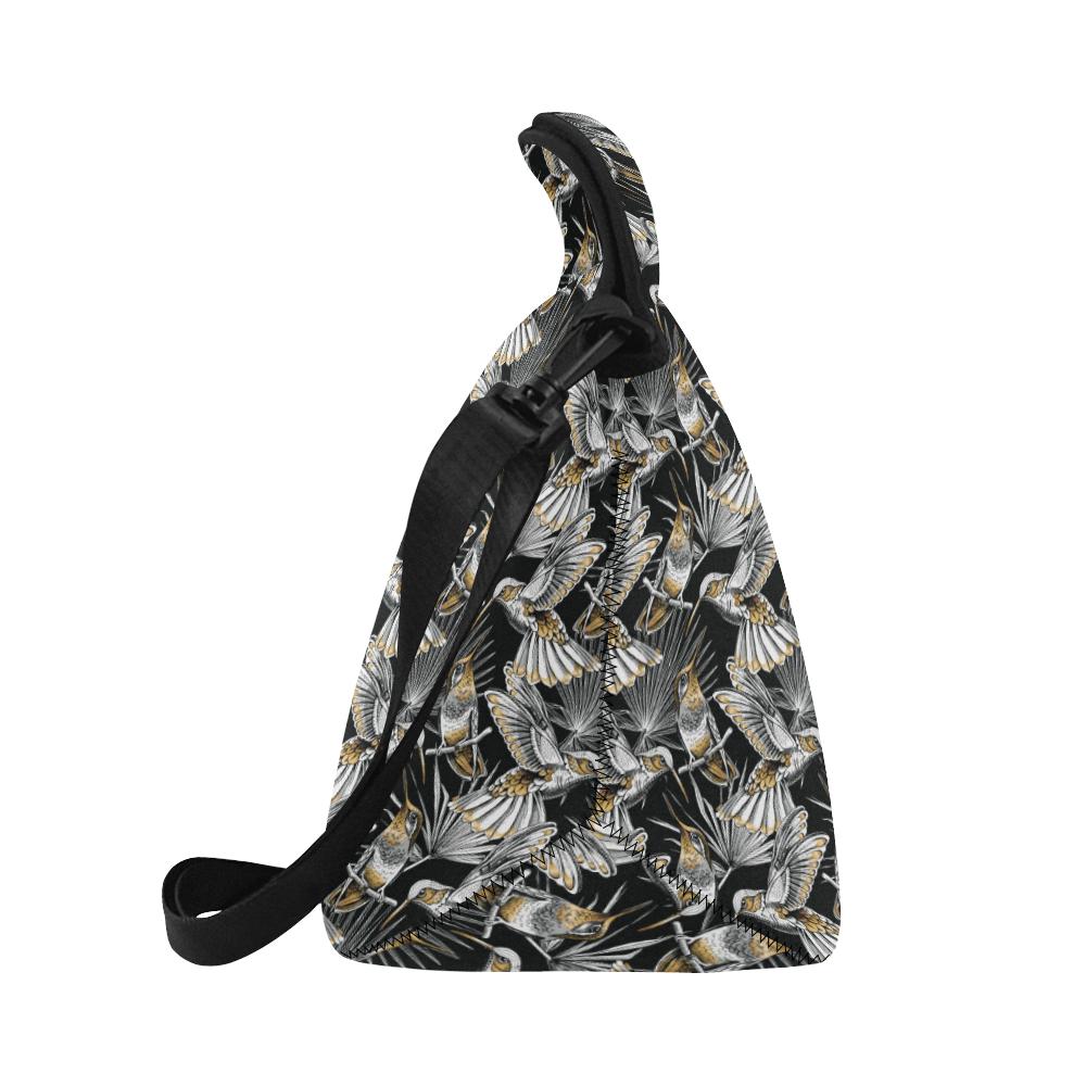Hummingbird Gold Design Themed Print Neoprene Lunch Bag (Model 1669)(Large)-JTAMIGO.COM