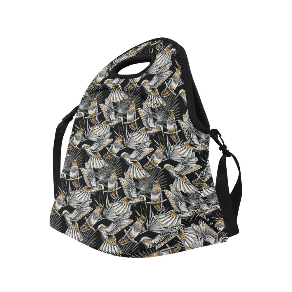 Hummingbird Gold Design Themed Print Neoprene Lunch Bag (Model 1669)(Large)-JTAMIGO.COM