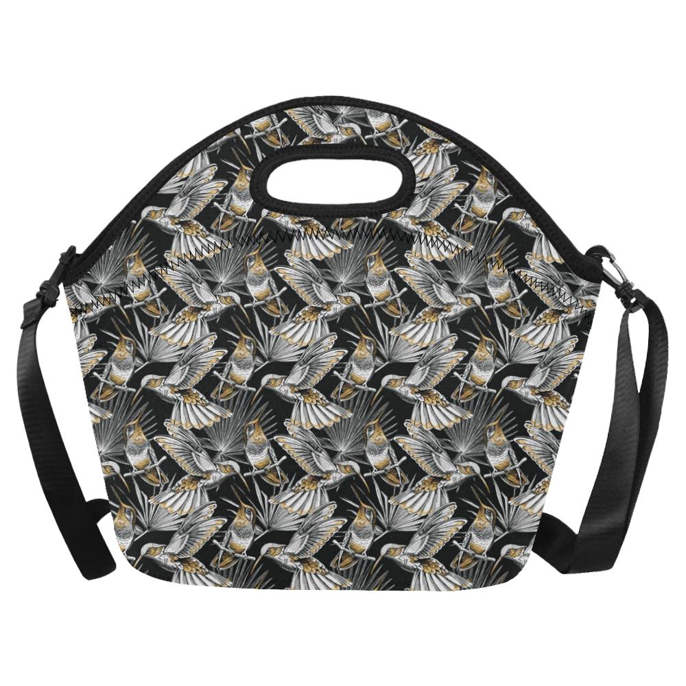 Hummingbird Gold Design Themed Print Neoprene Lunch Bag (Model 1669)(Large)-JTAMIGO.COM