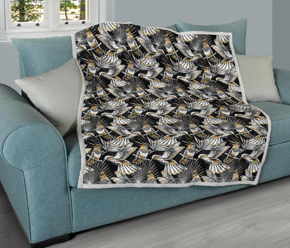 Hummingbird Gold Design Themed Print Premium Quilt-JTAMIGO.COM
