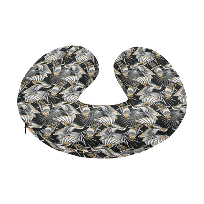 Hummingbird Gold Design Themed Print U-Shaped Travel Neck Pillow-JTAMIGO.COM