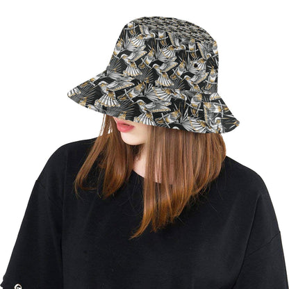 Hummingbird Gold Design Themed Print Unisex Bucket Hat