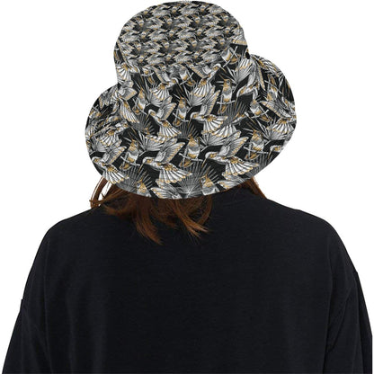 Hummingbird Gold Design Themed Print Unisex Bucket Hat