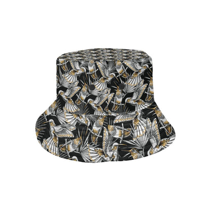 Hummingbird Gold Design Themed Print Unisex Bucket Hat