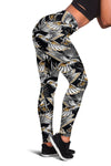Hummingbird Gold Design Themed Print Women Leggings