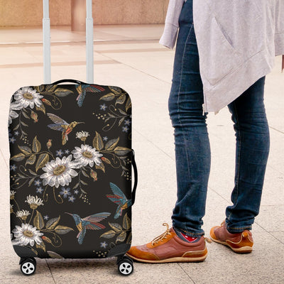 Hummingbird With Embroidery Themed Print Luggage Cover Protector