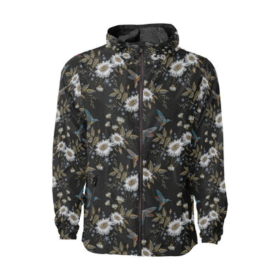 Hummingbird with Embroidery Themed Print Men Windbreaker Jacket-JTAMIGO.COM