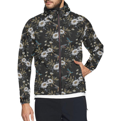 Hummingbird with Embroidery Themed Print Men Windbreaker Jacket-JTAMIGO.COM