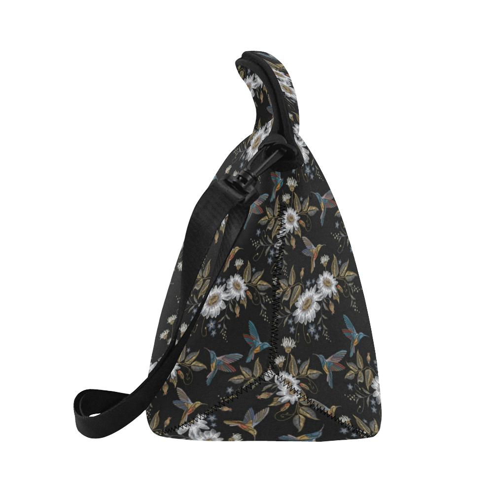 Hummingbird with Embroidery Themed Print Neoprene Lunch Bag (Model 1669)(Large)-JTAMIGO.COM
