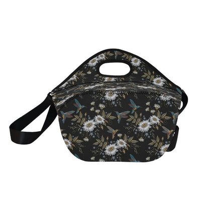 Hummingbird with Embroidery Themed Print Neoprene Lunch Bag (Model 1669)(Large)-JTAMIGO.COM