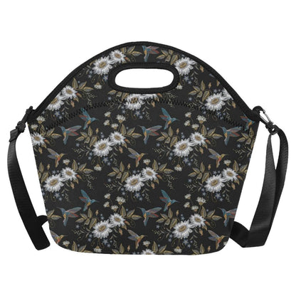 Hummingbird with Embroidery Themed Print Neoprene Lunch Bag (Model 1669)(Large)-JTAMIGO.COM