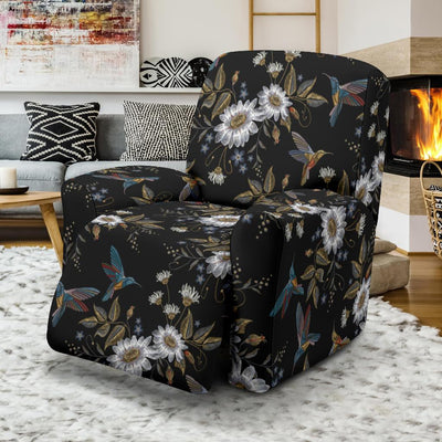 Hummingbird with Embroidery Themed Print Recliner Slipcover-JTAMIGO.COM