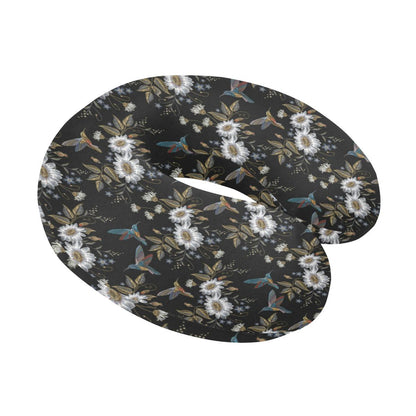 Hummingbird with Embroidery Themed Print U-Shaped Travel Neck Pillow-JTAMIGO.COM