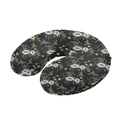 Hummingbird with Embroidery Themed Print U-Shaped Travel Neck Pillow-JTAMIGO.COM