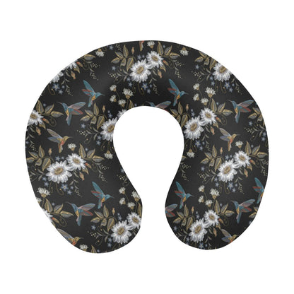 Hummingbird with Embroidery Themed Print U-Shaped Travel Neck Pillow-JTAMIGO.COM