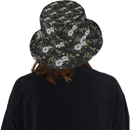 Hummingbird with Embroidery Themed Print Unisex Bucket Hat