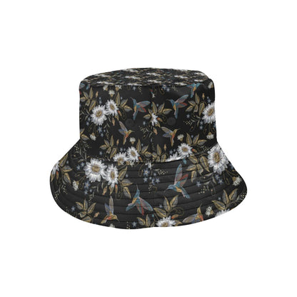 Hummingbird with Embroidery Themed Print Unisex Bucket Hat