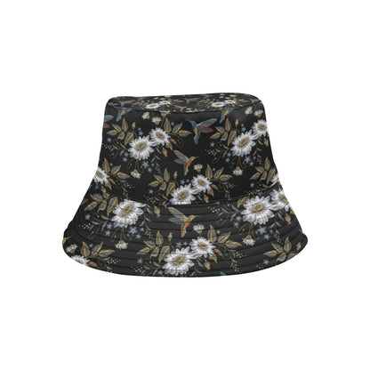 Hummingbird with Embroidery Themed Print Unisex Bucket Hat
