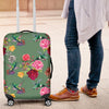 Hummingbird With Rose Themed Print Luggage Cover Protector