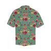 Hummingbird with Rose Themed Print Men Aloha Hawaiian Shirt